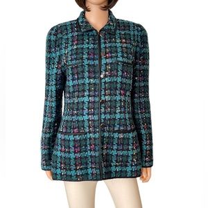 Vintage Carlisle Woven Tweed Blazer Jacket Size 12